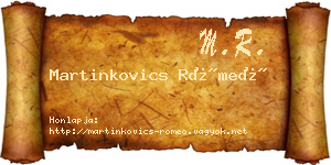 Martinkovics Rómeó névjegykártya